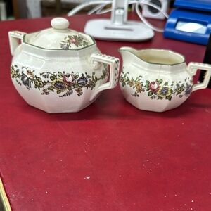 Royal Doulton Floral Teapot and Creamer Set